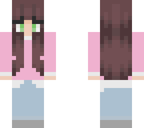 girl with jeans and a pink top