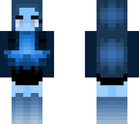blue axolotl girl with cool top
