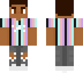 cool guy with striped shirt and (gray) ripped jeans