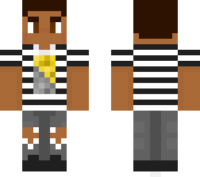 cool guy with striped shirt with motive in middle