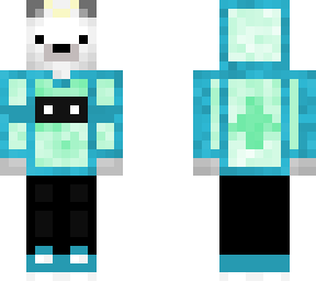 polar bear in a blue hoodie