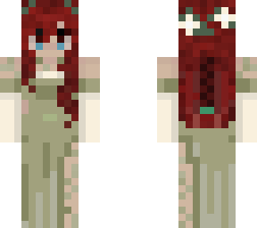 sage green dress with red hair