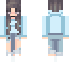 blue hoodie girl