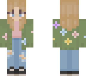 floral cardigan w/ ripped jeans