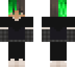 green and brown split hair