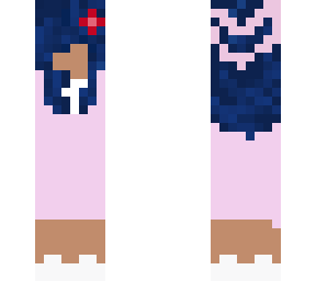 plain school girl w/ blue hair