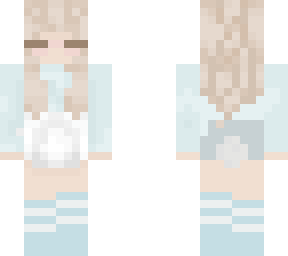 a little bit edited cute blue bunny softie skin