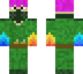 pink hair, fire fist, soldier dude