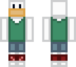 white duck with clothes