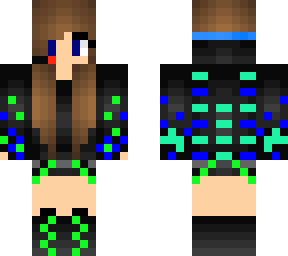blue and green gamer girl