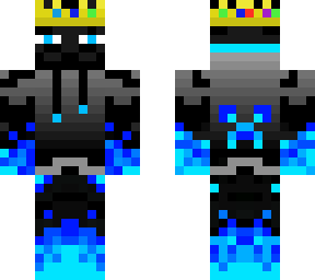 blue enderman with technoblade crown
