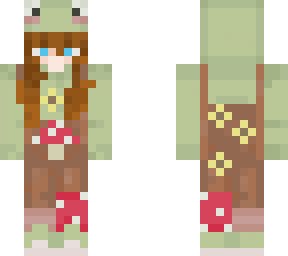 mushroom frog cute girl