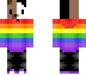 penguin and bear in rainbow hoodie
