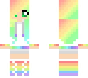 rainbow haired girl with white hoodie v1