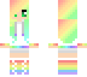 rainbow haired girl with white hoodie v2