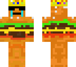 sad burger with technos crown