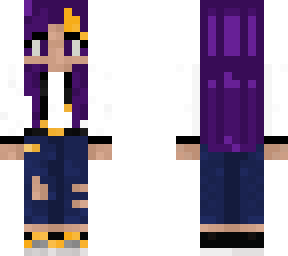 auron version mujer cabello morado