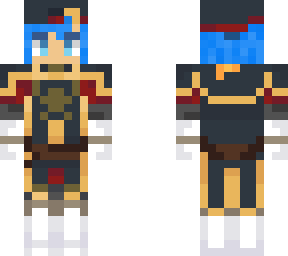 botw link royal gaurd uniform blue hair