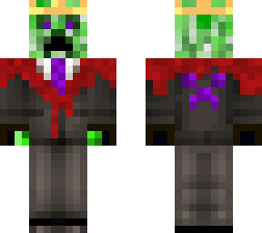 creeper in suit with ribbon and crown