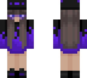 purple flamey axolotl girl