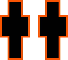 black w/ orange outline 2