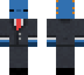 blue axolotl with suit