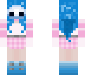 pink and blue masked