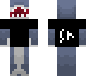 shark skin with black shirt