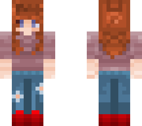 brown hair girl w/ jeans