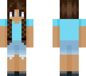 cute blue girl with jean shorts
