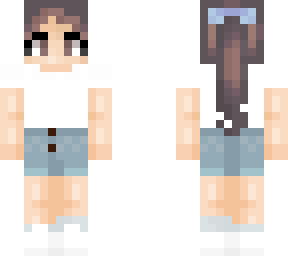 girl w/ white shirt and brown ponytail