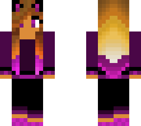 magenta fox girl in sleepwear