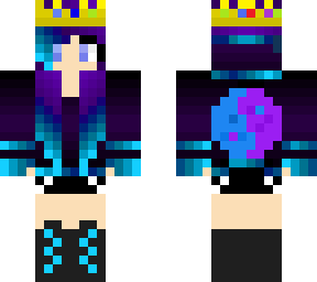 purple and blue girl skin