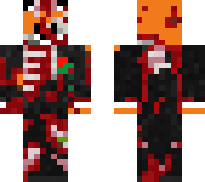 zorro rojo con traje zombie