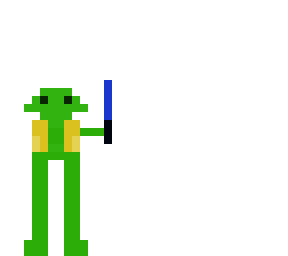 baby yoda with legs and light saber