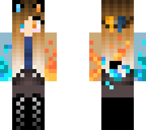 ice and fire cat girl (edit of elemental girl)