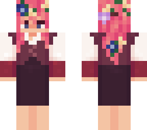 longer skirt pink hair