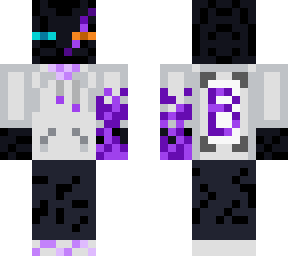 blue and orange corrupted enderman