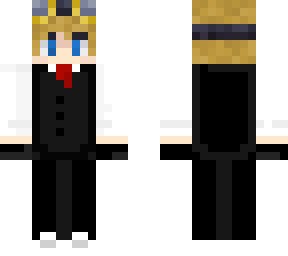 blonde kid/boy in a suit golden goggles