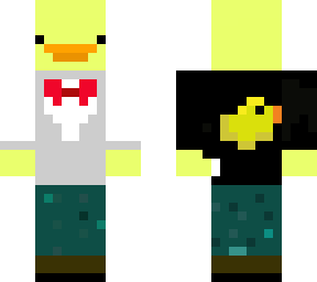 duck with bowtie and duck on his back