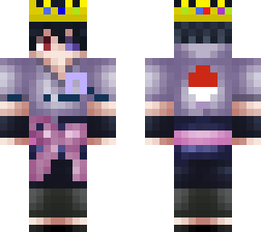 sasuke but with crown for techno