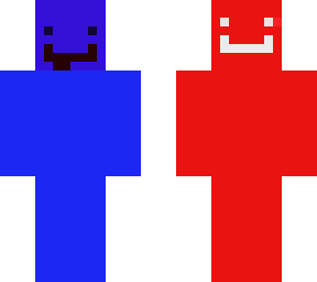 two mcpe monster in red and blue
