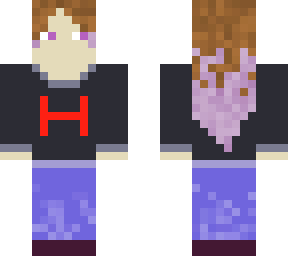 brown and purple haired girl with shirt and jeans (you can use as base)