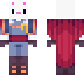white cat wearing a philza arctic skin