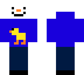 snowman with a duck hoodie