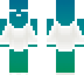 gradient blue-green with white dress