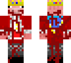 half bloody half normal technoblade with red blood vines