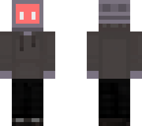 red computer grey hoodie