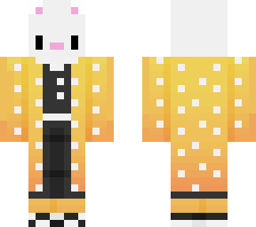 white cat in zenitsu cloths