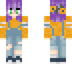 purple hair sunflower girl